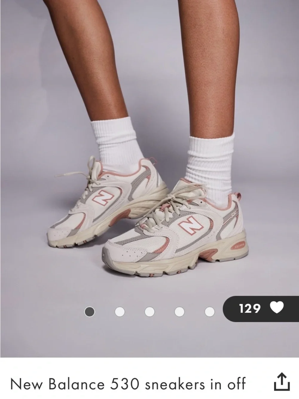 New Balance Unisex 530 Sneakers, Off White and Coral, Size: W 6, M 4.5